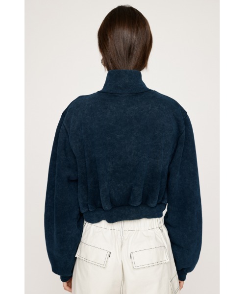 SLY(スライ)の「POINT LOGO CROP SW ポイント ロゴ クロップ スウェット ハーフジップ(スウェット・レディース・ネイビー/ホワイト/ブラック/バーガンディー・FREE)」の21枚目の写真