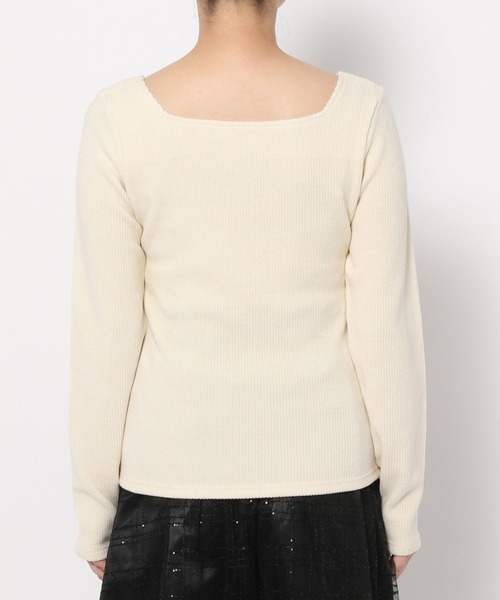 mysty woman(ミスティウーマン)の「起毛テレコストリングプルオーバー 988331(Tシャツ/カットソー・レディース・ブラック/アイボリー・FREE)」の8枚目の写真