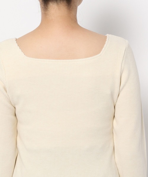 mysty woman(ミスティウーマン)の「起毛テレコストリングプルオーバー 988331(Tシャツ/カットソー・レディース・ブラック/アイボリー・FREE)」の9枚目の写真