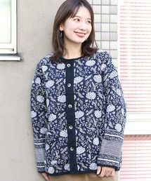 Shanti Shanti  ブロックプリント×ボアジャケット【WEB限定】
