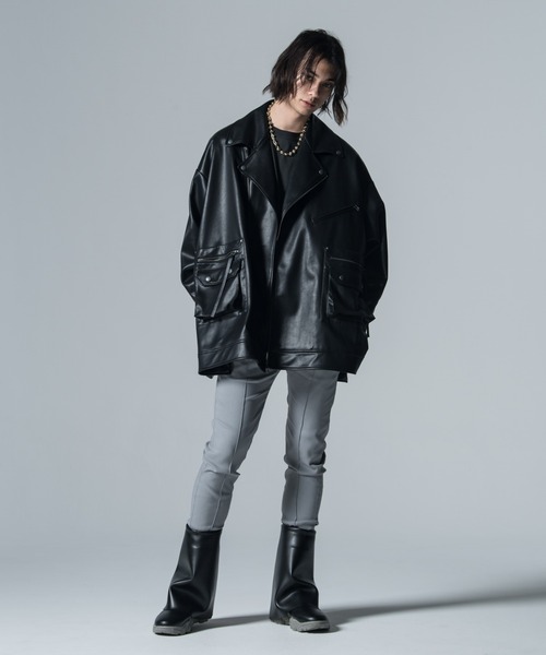 glamb（グラム）の「4XL Riders Jacket / フォーエックスエルライダースジャケット（ライダースジャケット・メンズ・シルバー/ブラック・FREE）」の5枚目の写真