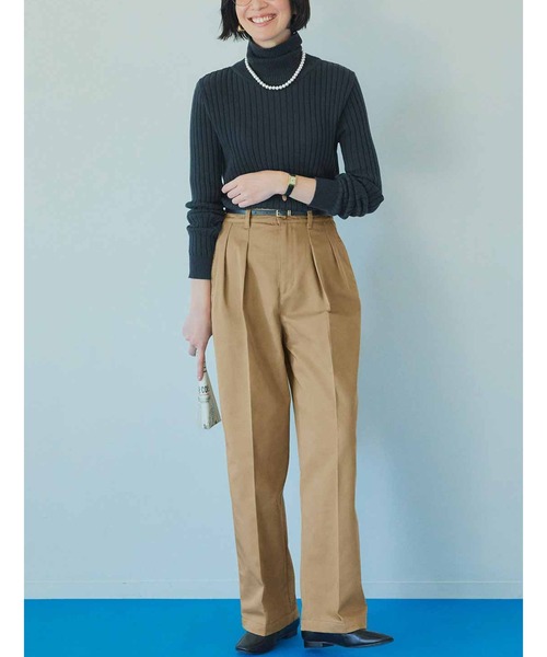 THREE FIFTY STANDARD(スリーフィフティースタンダード)の「THREE FIFTY STANDARD スタンダードなチノパンツ(チノパンツ・レディース・ライトベージュ/ベージュ・MEDIUM/LARGE/X-LARGE/XX-LARGE)」の3枚目の写真