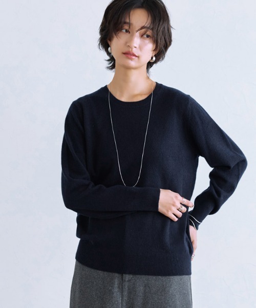 RASW]カシミヤ100％クルーネックニット（ニット/セーター）｜RASW