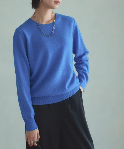 セール】[RASW]カシミヤ100％クルーネックニット（ニット/セーター