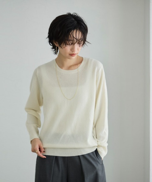 RASW]カシミヤ100％クルーネックニット（ニット/セーター）｜RASW