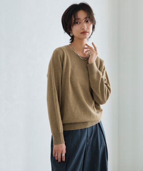 RASW]カシミヤ100％クルーネックニット（ニット/セーター）｜RASW