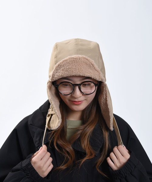 CALIFORNIA OUTFITTERS（カリフォルニア アウトフィッターズ）の「Z-2-SP 11B13,11C9  フライトキャップ パテット ボア イヤーフラップ付き（キャップ・レディース・ベージュ/ブラック/アイボリー/ブラック系1/グレー/ベージュ系1・ONESIZE）」の10枚目の写真