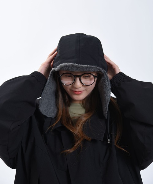 CALIFORNIA OUTFITTERS（カリフォルニア アウトフィッターズ）の「Z-2-SP 11B13,11C9  フライトキャップ パテット ボア イヤーフラップ付き（キャップ・レディース・ベージュ/ブラック/アイボリー/ブラック系1/グレー/ベージュ系1・ONESIZE）」の11枚目の写真