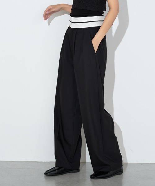 Lui's（ルイス）の「マーベルトデザインワイドパンツ（その他パンツ・レディース・ブラック/アイボリー・FREE）」の7枚目の写真