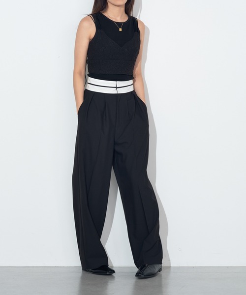 Lui's（ルイス）の「マーベルトデザインワイドパンツ（その他パンツ・レディース・ブラック/アイボリー・FREE）」の10枚目の写真