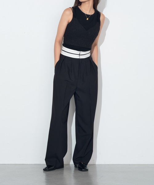 Lui's（ルイス）の「マーベルトデザインワイドパンツ（その他パンツ・レディース・ブラック/アイボリー・FREE）」の11枚目の写真