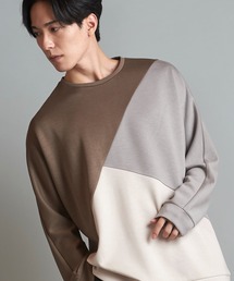 NO ID. | 【NO ID.】Bonding Switch Dolman Sleeve Pullover / ボンディング 切替 ドルマン スリーブ プルオーバー(Tシャツ/カットソー)