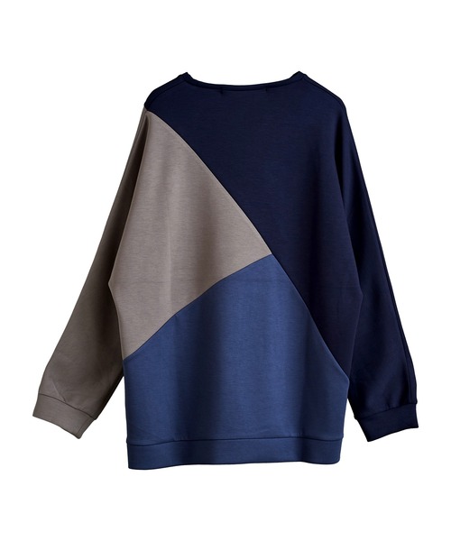 NO ID.(ノーアイディ)の「【NO ID.】Bonding Switch Dolman Sleeve Pullover / ボンディング 切替 ドルマン スリーブ プルオーバー(Tシャツ/カットソー・メンズ・ネイビー/ブラック/グレイッシュベージュ・1/2)」の19枚目の写真
