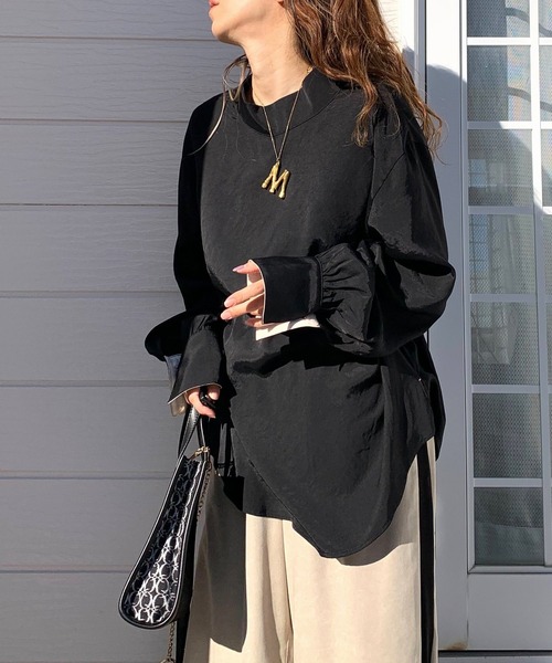 Q(キュー)の「ブライトツイルボウタイブラウス(シャツ/ブラウス・レディース・アイボリー/ブラック・MEDIUM)」の18枚目の写真