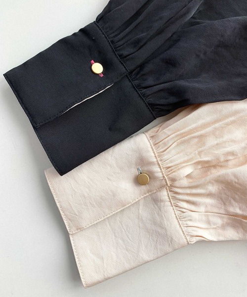 Q(キュー)の「ブライトツイルボウタイブラウス(シャツ/ブラウス・レディース・アイボリー/ブラック・MEDIUM)」の16枚目の写真