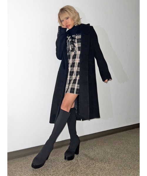 EGOIST（エゴイスト）の「3釦Iラインチェスターコート（チェスターコート・レディース・ベージュ/ブラック・S/M）」の16枚目の写真