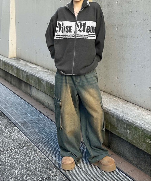 sedacle(セダクル)の「配色ロゴドライバーズニット(ニット/セーター・メンズ・ネイビー/チャコールグレー/セージグリーン・SMALL/MEDIUM/LARGE)」の6枚目の写真