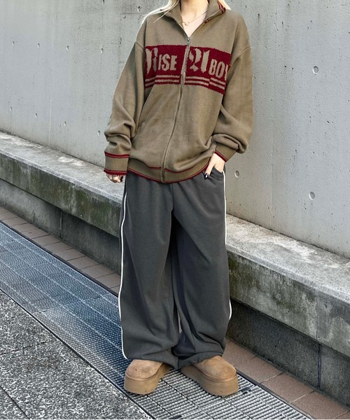 ✨美品✨エストネーション　ドライバーズニット　セーター　幾何学柄　グレー　Ｌ ✨美品✨エストネーション ドライバーズニット セーター 幾何学