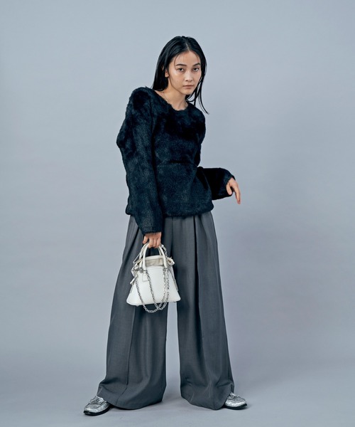 LIENCOEUR（リアンクール）の「ウエストタックルーズワイドパンツ（スラックス・レディース・チャコールグレー/ブラック/ブラウン・SMALL/MEDIUM）」の6枚目の写真