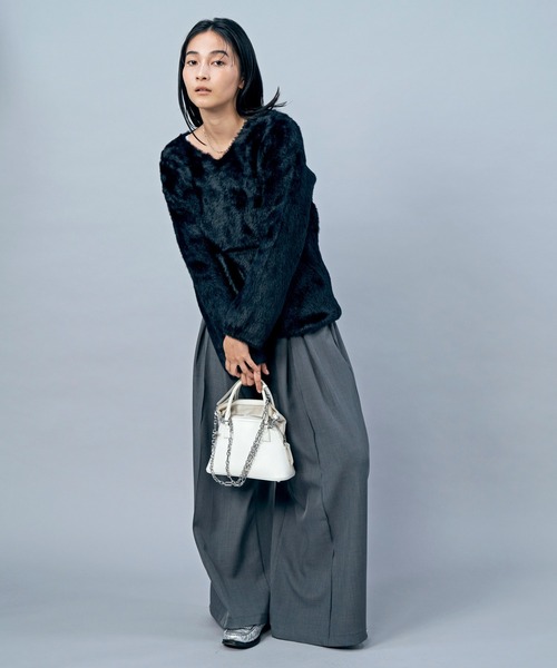 LIENCOEUR（リアンクール）の「ウエストタックルーズワイドパンツ（スラックス・レディース・チャコールグレー/ブラック/ブラウン・SMALL/MEDIUM）」の7枚目の写真