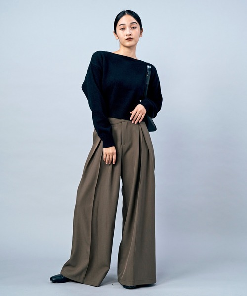 LIENCOEUR（リアンクール）の「ウエストタックルーズワイドパンツ（スラックス・レディース・チャコールグレー/ブラック/ブラウン・SMALL/MEDIUM）」の19枚目の写真