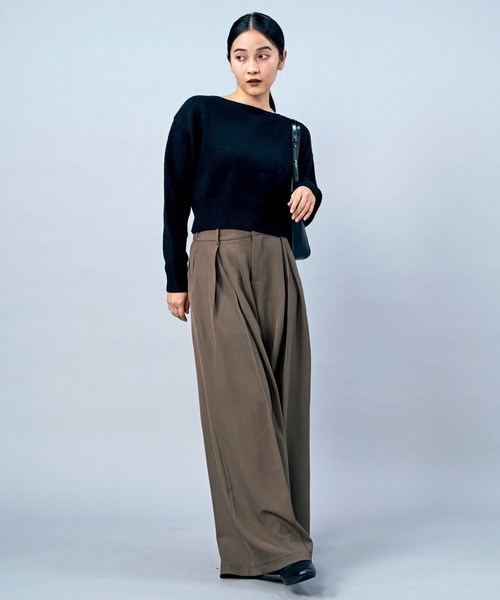 LIENCOEUR（リアンクール）の「ウエストタックルーズワイドパンツ（スラックス・レディース・チャコールグレー/ブラック/ブラウン・SMALL/MEDIUM）」の20枚目の写真