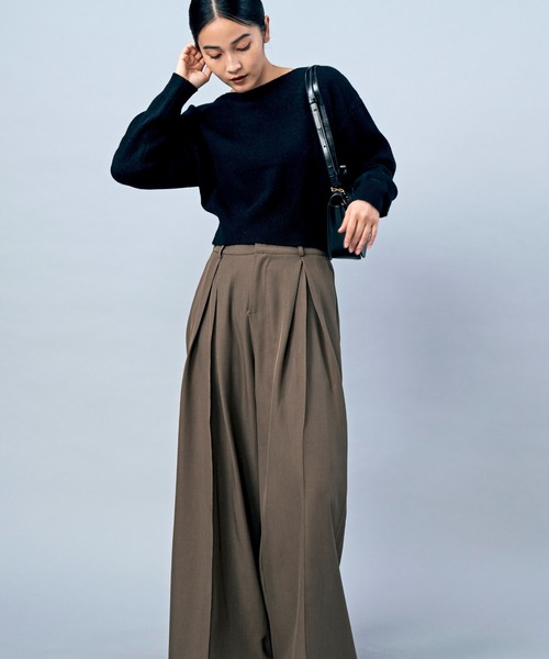 LIENCOEUR（リアンクール）の「ウエストタックルーズワイドパンツ（スラックス・レディース・チャコールグレー/ブラック/ブラウン・SMALL/MEDIUM）」の21枚目の写真