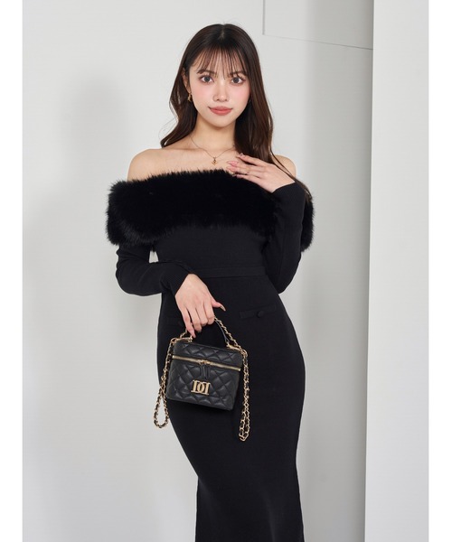 セール】オフショルファーニットロングワンピース（ワンピース