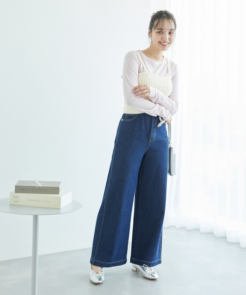 ROPE' PICNIC(ロペピクニック)の「ラメ畔ニットビスチェ(ベスト・レディース・ブラック/オフホワイト・38)」の8枚目の写真