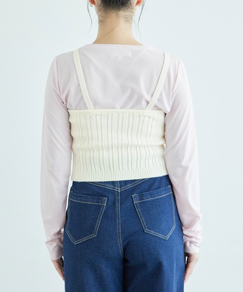 ROPE' PICNIC(ロペピクニック)の「ラメ畔ニットビスチェ(ベスト・レディース・ブラック/オフホワイト・38)」の17枚目の写真