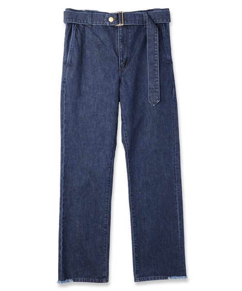 CULLNI（クルニ）の「24-SS-028 / Straight Denim Pants with Long Belt（デニムパンツ・メンズ・ブルー/ダークブラック/ブラック/ネイビー・0/1/2）」の4枚目の写真