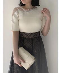 dazzlin | アシメエンブロイダリーニットトップス(ニット/セーター)