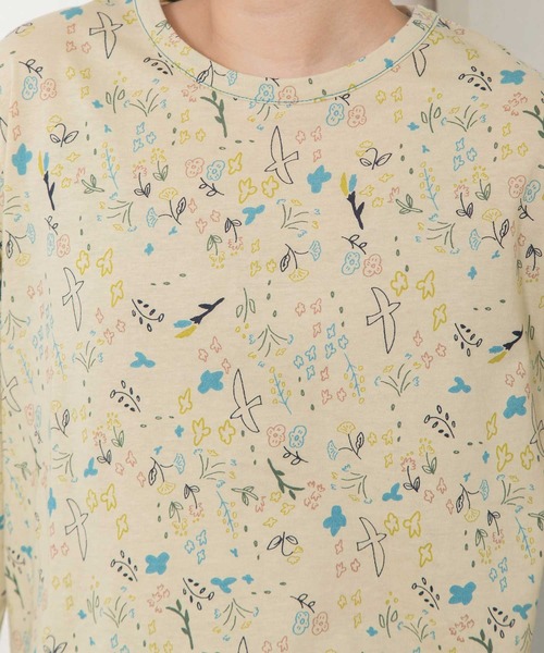 POU DOU DOU(プードゥドゥ)の「ボタニカル線画プリントロンTee(Tシャツ/カットソー・レディース・ブルー/ベージュ・3)」の10枚目の写真
