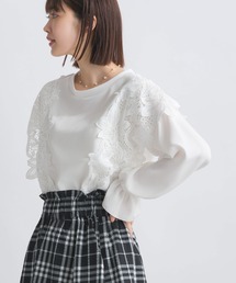 【WEB限定】レースドッキングカットジョーゼットプルオーバー