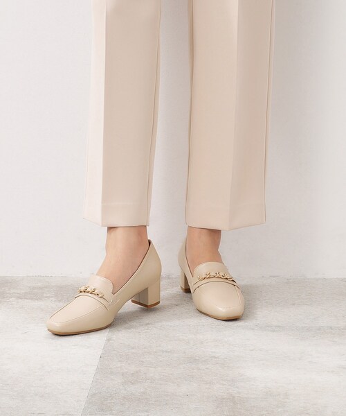 index（インデックス）の「◆【抗菌防臭/4.5cmヒール】スクエアトゥヒールローファー（パンプス・レディース・ブラック/ライトベージュ・01/02/03）」の7枚目の写真