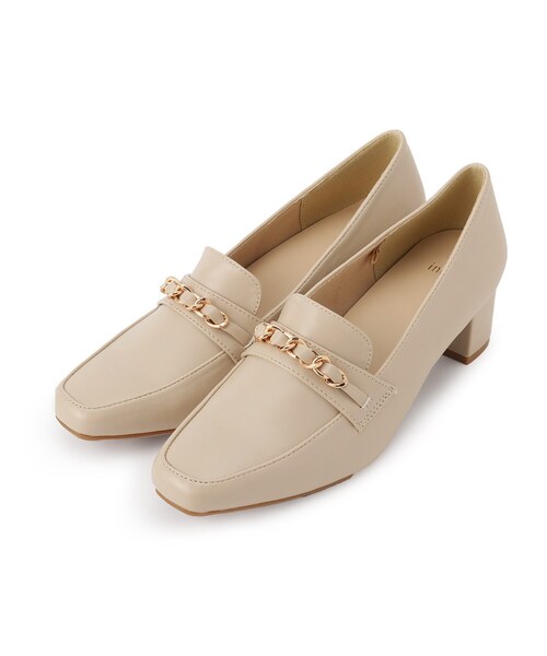 index（インデックス）の「◆【抗菌防臭/4.5cmヒール】スクエアトゥヒールローファー（パンプス・レディース・ブラック/ライトベージュ・01/02/03）」の8枚目の写真