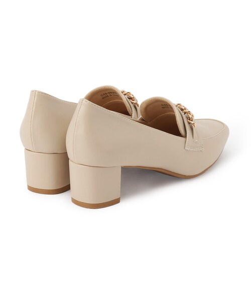 index（インデックス）の「◆【抗菌防臭/4.5cmヒール】スクエアトゥヒールローファー（パンプス・レディース・ブラック/ライトベージュ・01/02/03）」の4枚目の写真