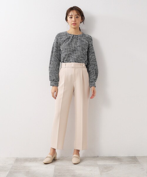 index（インデックス）の「◆【抗菌防臭/4.5cmヒール】スクエアトゥヒールローファー（パンプス・レディース・ブラック/ライトベージュ・01/02/03）」の3枚目の写真