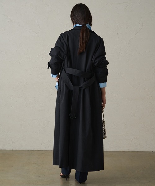 LOUNGEDRESS（ラウンジドレス）の「スタンドトレンチコート（トレンチコート・レディース・ブラック/ベージュ・FREE）」の5枚目の写真