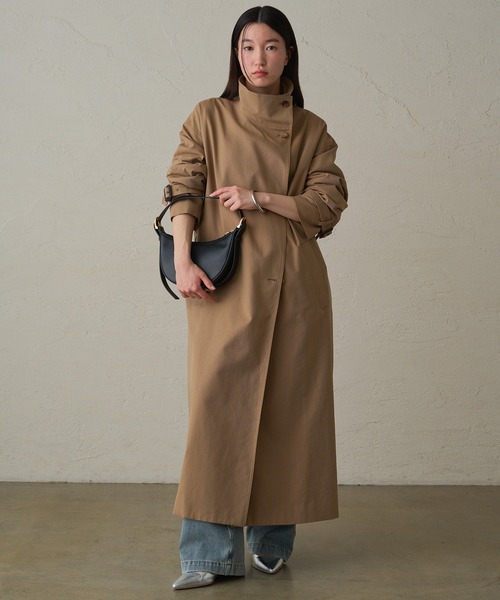LOUNGEDRESS（ラウンジドレス）の「スタンドトレンチコート（トレンチコート・レディース・ブラック/ベージュ・FREE）」の8枚目の写真