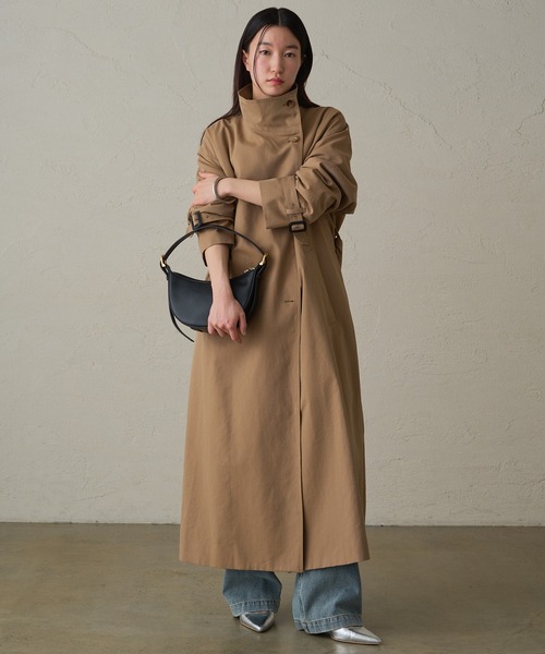 LOUNGEDRESS（ラウンジドレス）の「スタンドトレンチコート（トレンチコート・レディース・ブラック/ベージュ・FREE）」の12枚目の写真