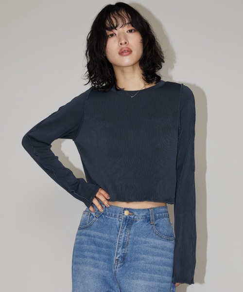 Aunt Marie's（アントマリーズ）の「ミニプリーツクロップドトップス