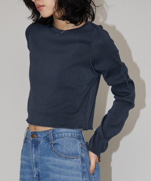 Aunt Marie's(アントマリーズ)の「ミニプリーツクロップドトップス(Tシャツ/カットソー・レディース・チャコールグレー/ホワイト/ブラック・FREE)」の14枚目の写真