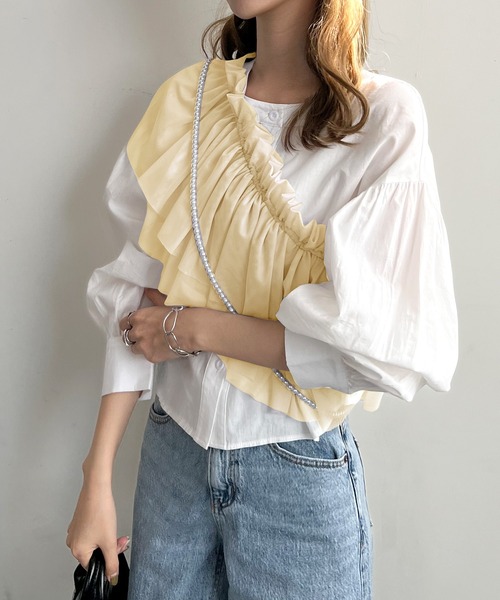 Futier land（フューティアランド）の「マルチWay2段フリルチュールティアードビスチェ（ベスト・レディース・グレー/アイボリー/ブラック・FREE）」の2枚目の写真