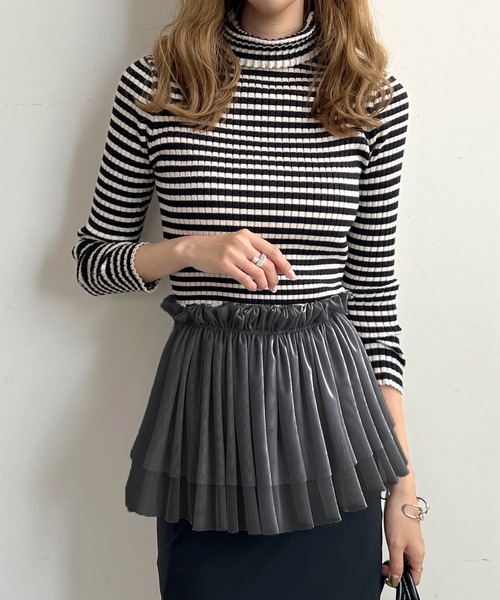 Futier land（フューティアランド）の「マルチWay2段フリルチュールティアードビスチェ（ベスト・レディース・グレー/アイボリー/ブラック・FREE）」の14枚目の写真