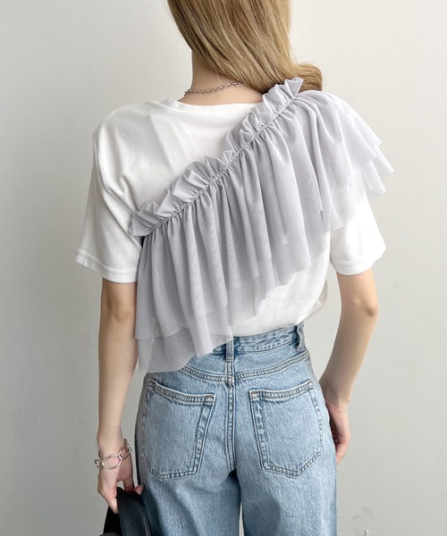 Futier land（フューティアランド）の「マルチWay2段フリルチュールティアードビスチェ（ベスト・レディース・グレー/アイボリー/ブラック・FREE）」の19枚目の写真