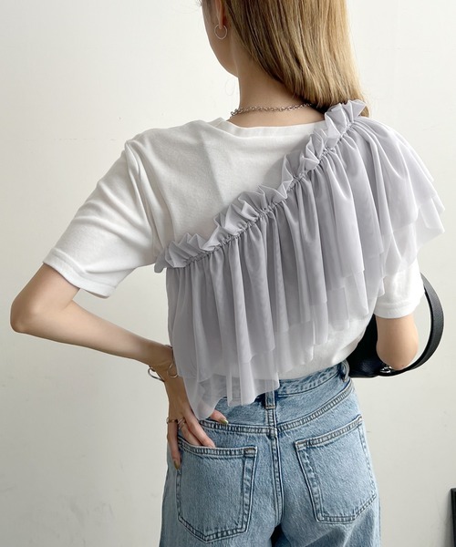 Futier land（フューティアランド）の「マルチWay2段フリルチュールティアードビスチェ（ベスト・レディース・グレー/アイボリー/ブラック・FREE）」の20枚目の写真