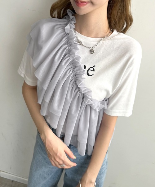 Futier land（フューティアランド）の「マルチWay2段フリルチュールティアードビスチェ（ベスト・レディース・グレー/アイボリー/ブラック・FREE）」の21枚目の写真