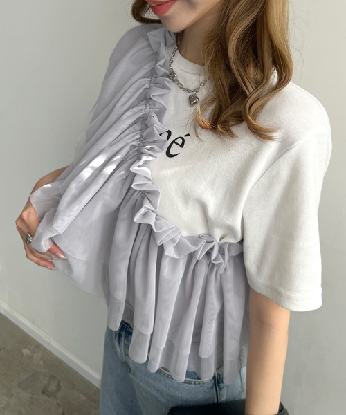 Futier land（フューティアランド）の「マルチWay2段フリルチュールティアードビスチェ（ベスト・レディース・グレー/アイボリー/ブラック・FREE）」の22枚目の写真