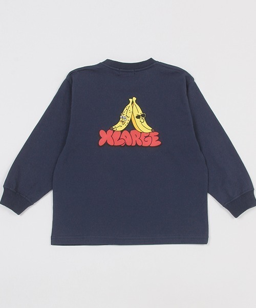 XLARGE KIDS（エクストララージキッズ）の「バッグバナナ&ロゴプリント長袖Tシャツ（Tシャツ/カットソー・キッズ・トップグレー/カーキ/ネイビー・80ｃｍ/90cm/100cm/110cm/120cm/130cm/140cm）」の11枚目の写真